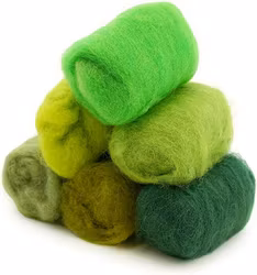 Woolbuddy Corriedale Wool Roving - kardad ull i 6 st färger