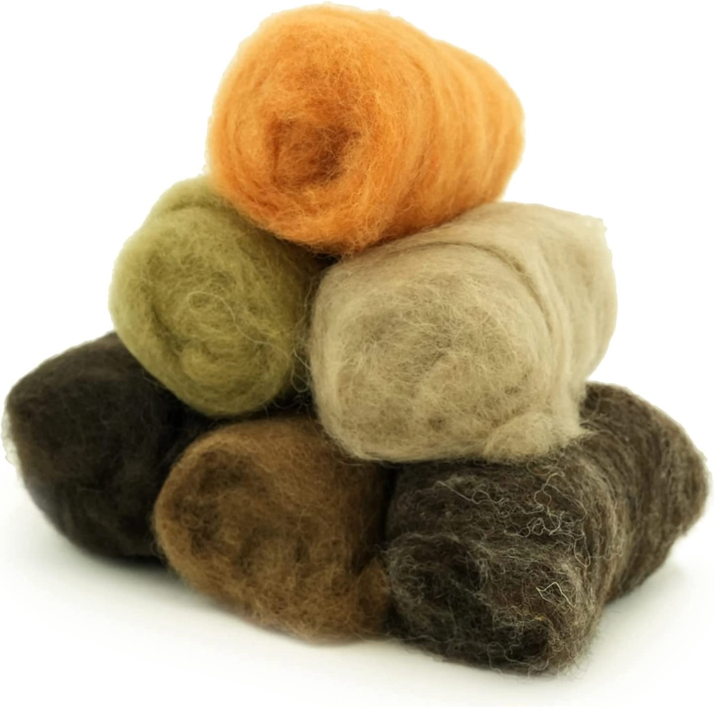 Woolbuddy Corriedale Wool Roving - kardad ull i 6 st färger