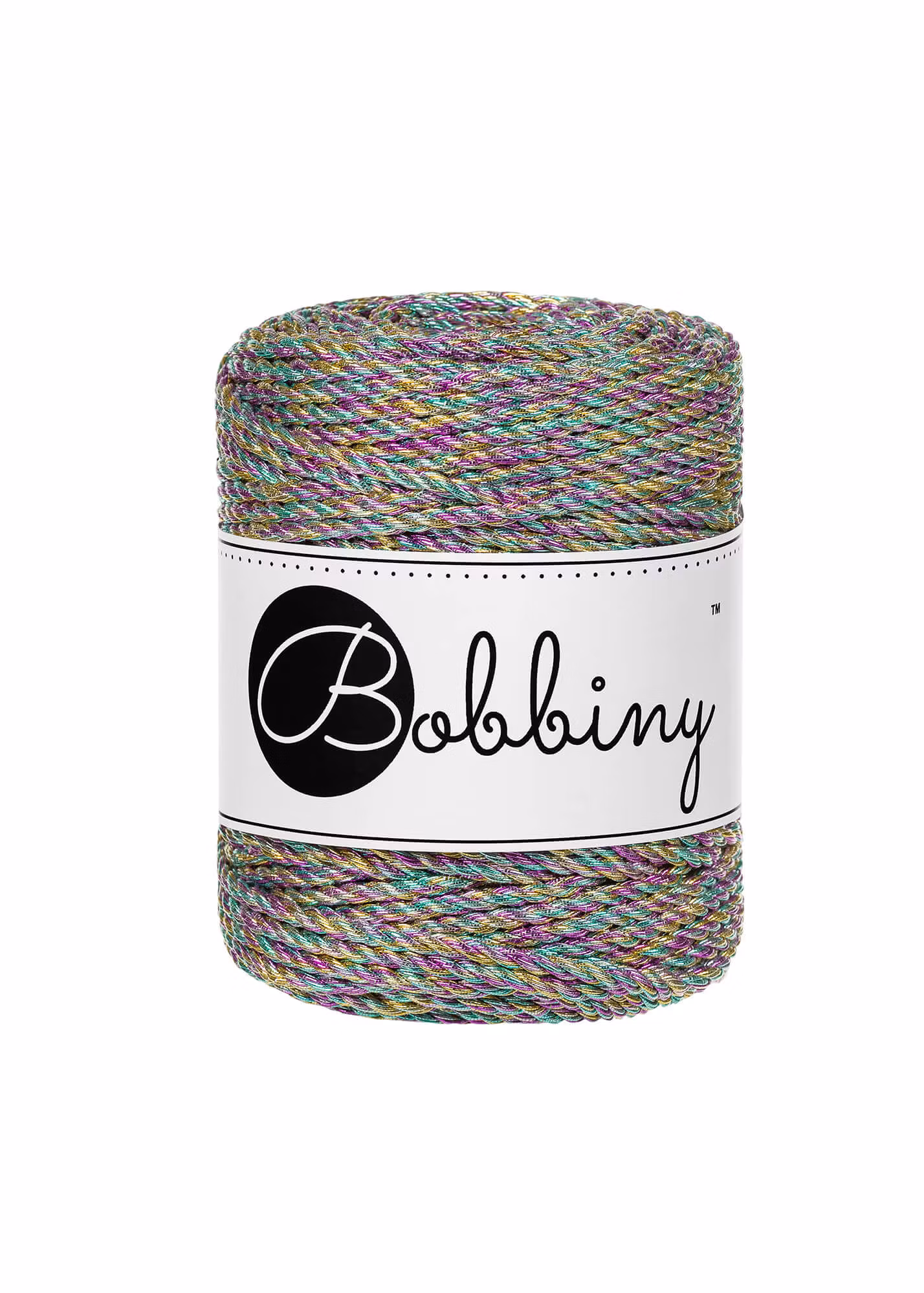 Bobbiny 3ply Macrame Rope Metallic 3 mm - metallfärgat makramégarn