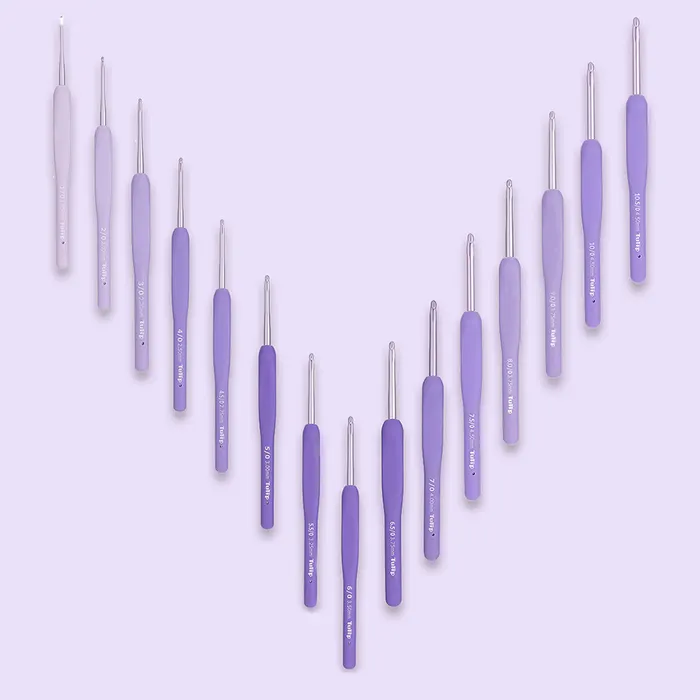Tulip Etimo Murasaki - lila ergonomisk virknål (1.80 mm - 6.5 mm)