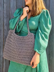 Virkmönster Bobbiny "Crochet bag Katie" - virkad väska i Premium garn