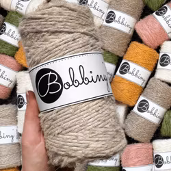Bobbiny Bouclé Macrame Cord 3 mm - makramégarn med bomull och alpacka