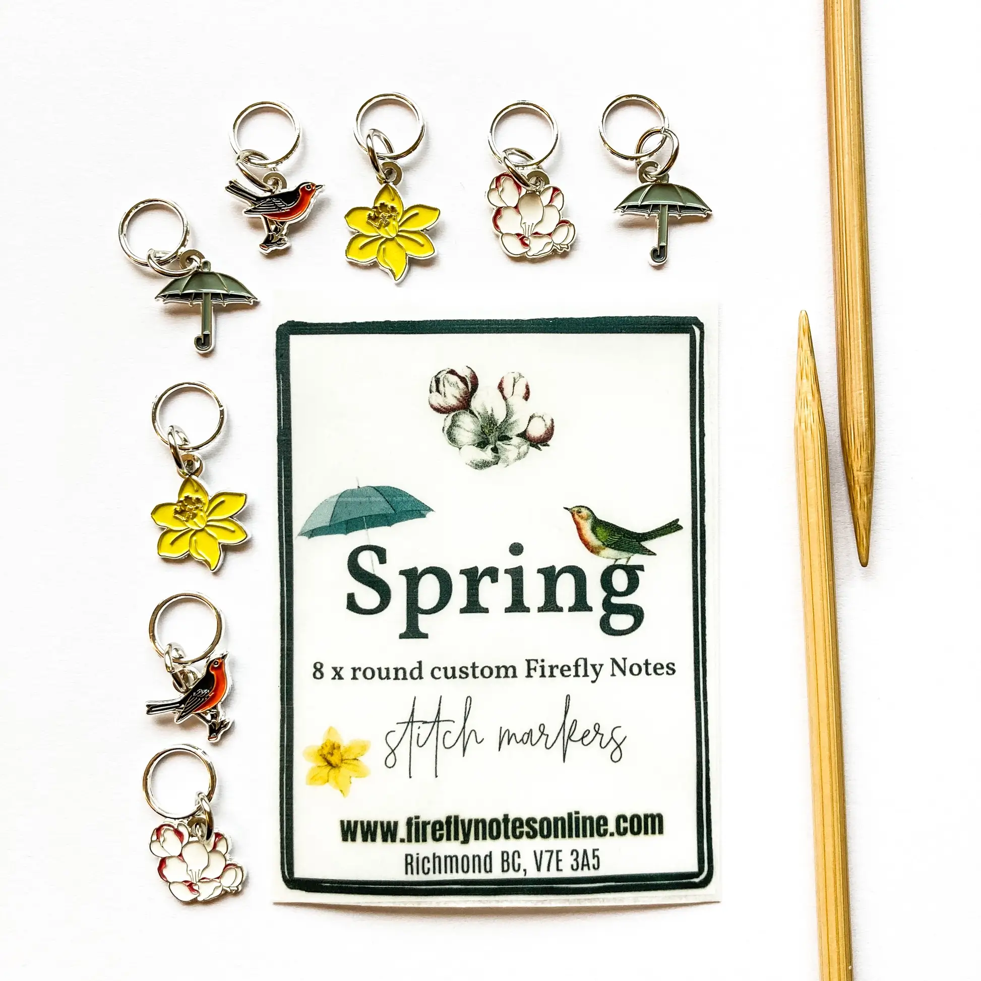 Firefly Notes Spring markers - Stickmarkörer med våriga motiv 8 st