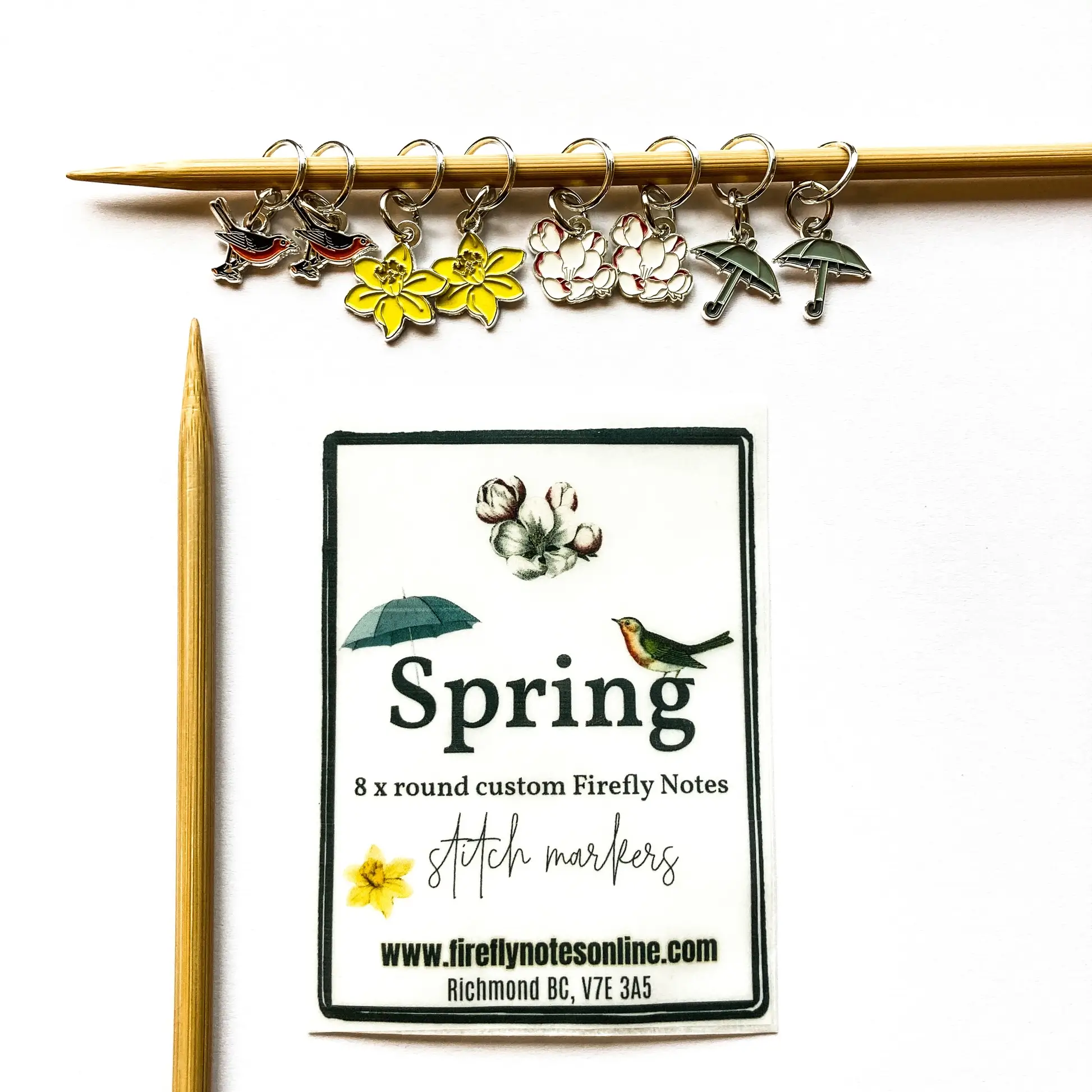Firefly Notes Spring markers - Stickmarkörer med våriga motiv 8 st