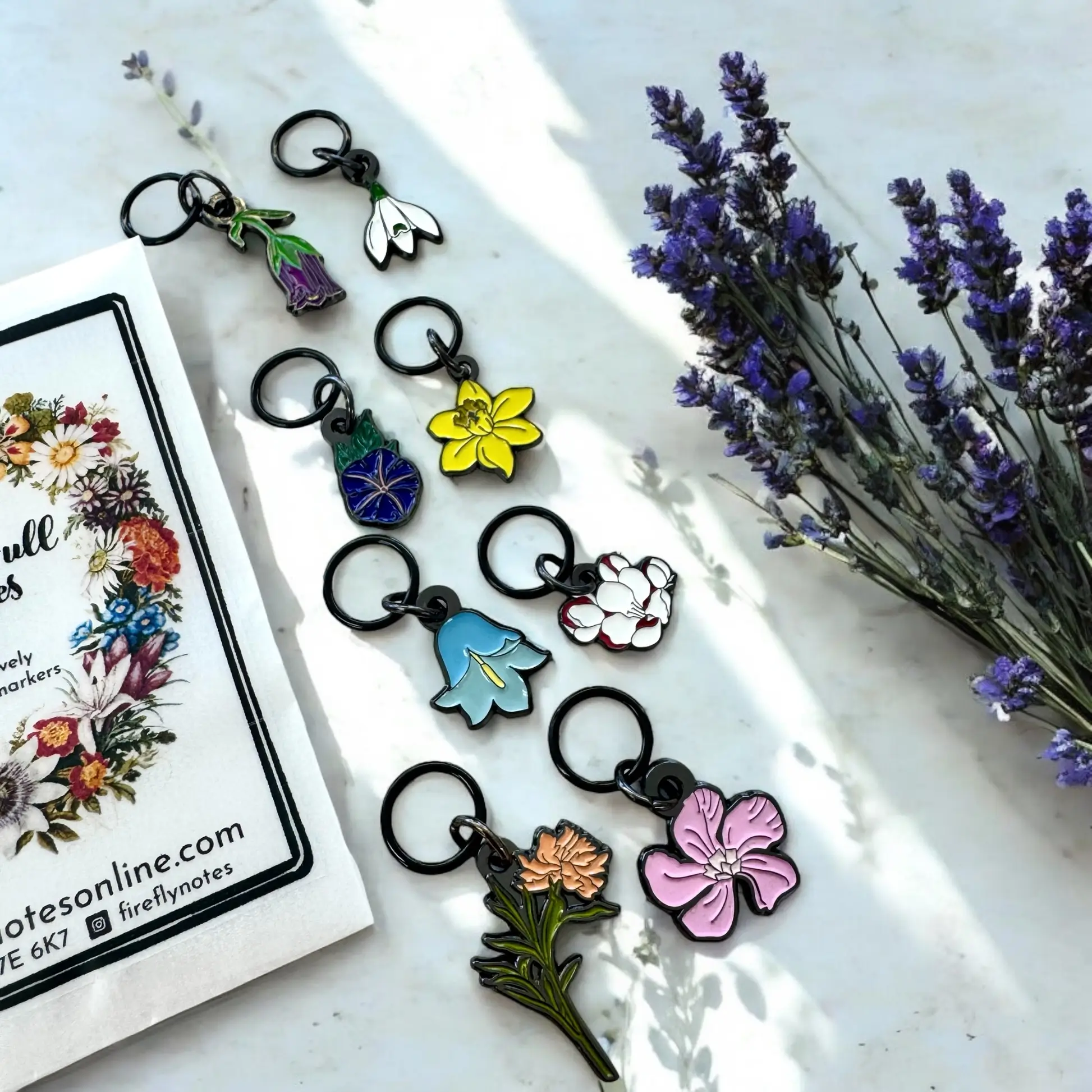 Firefly Notes Pocket full of posies markers - Stickmarkörer med blommor 8 st