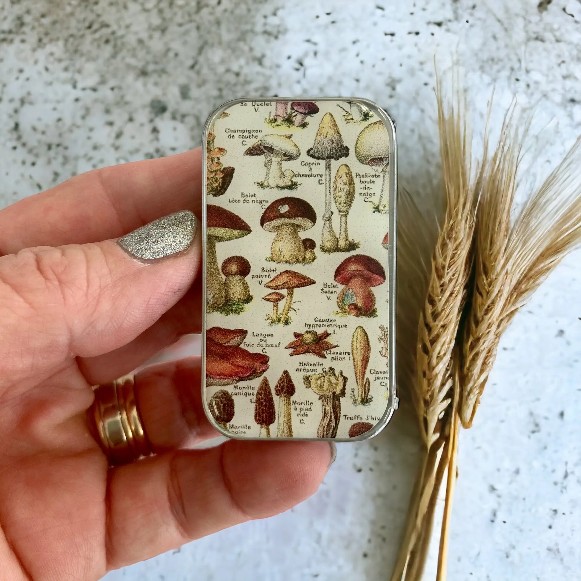 Firefly Notes Mushroom notions tin - Metallask med svampar