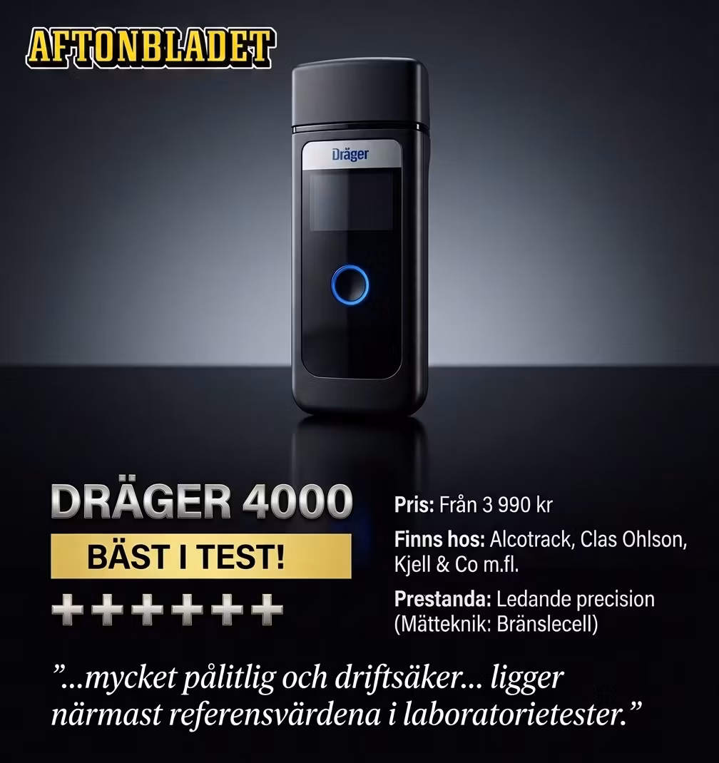 Dräger Alcotest® 4000 inkl. gratis nykalibrering. Fri frakt idag