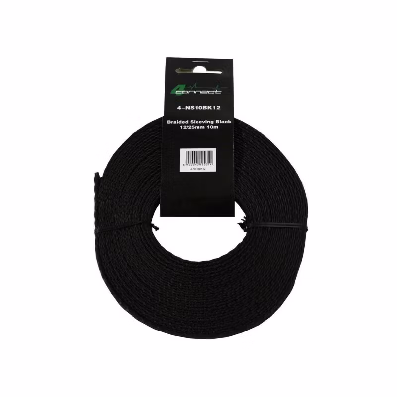 FOUR Connect 4-NS10BK12 fabric/nylonsock Black 12/25mm 10m