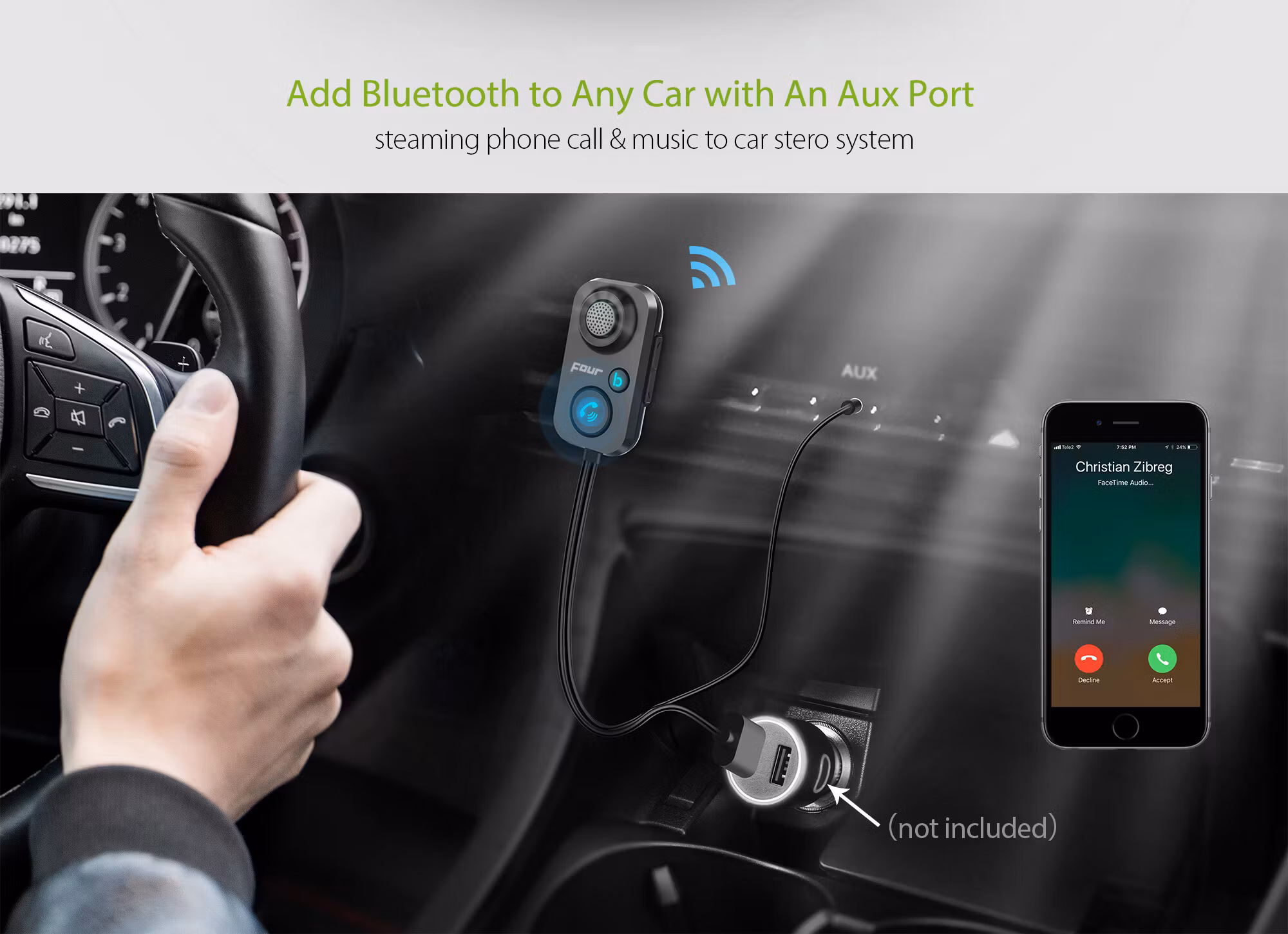 FOUR  Bluetooth in-car handsfree / transmitter