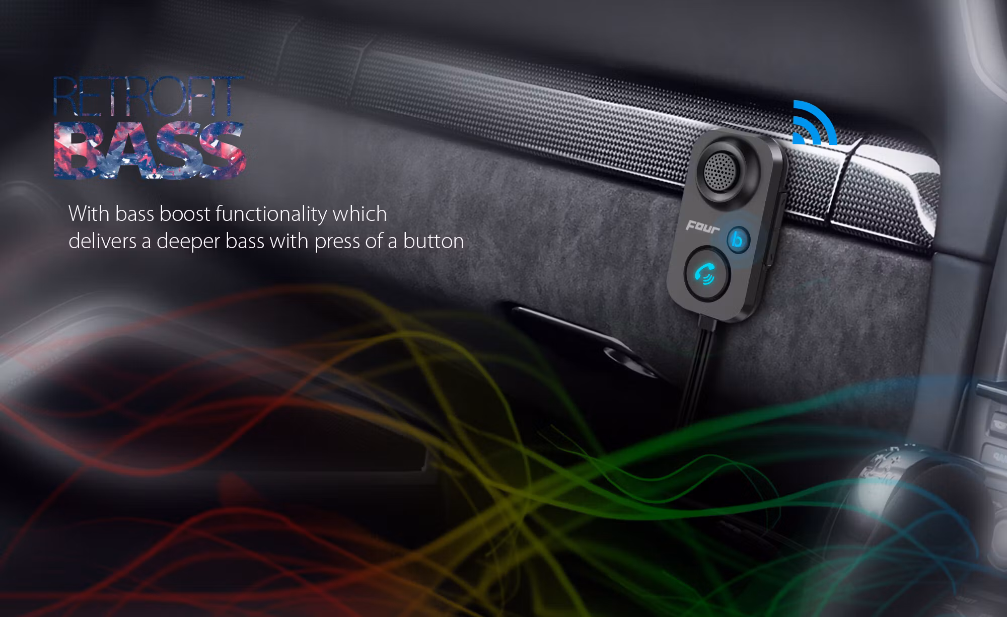 FOUR  Bluetooth in-car handsfree / transmitter