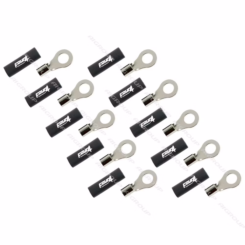 FOUR Connect 4-690961 M8 ring terminal 10mm², 10x black