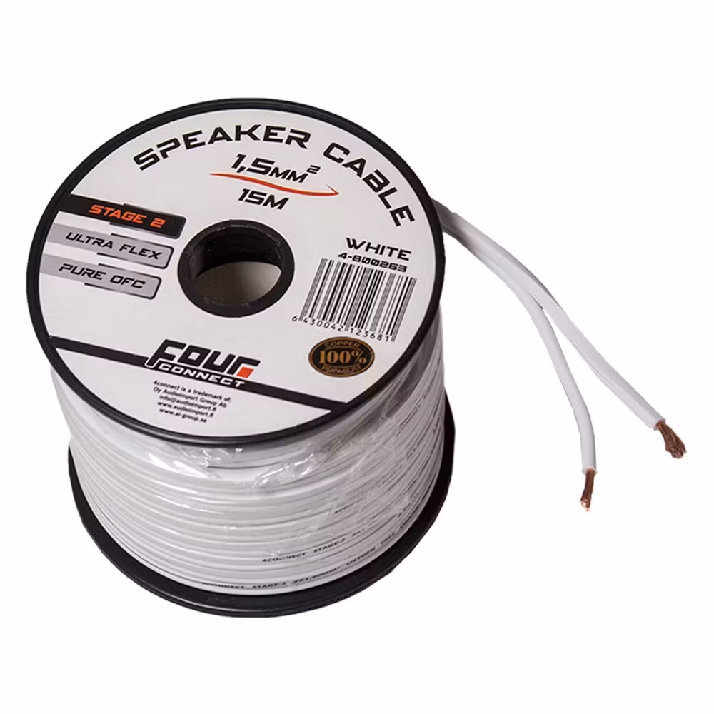 FOUR Connect 4-800263 OFC-minispool white 2x1.5mm2, 15m