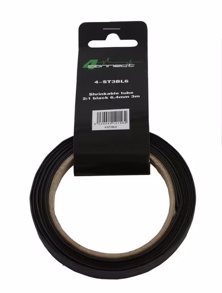 FOUR Connect 4-ST3BL6 shrink tube,  2:1 Black 6.4mm 3m