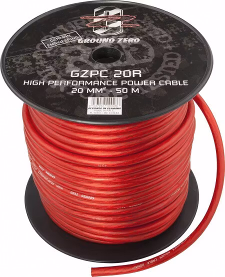 Ground Zero virtakaapeli20mm2 SOFT 50m punainen
