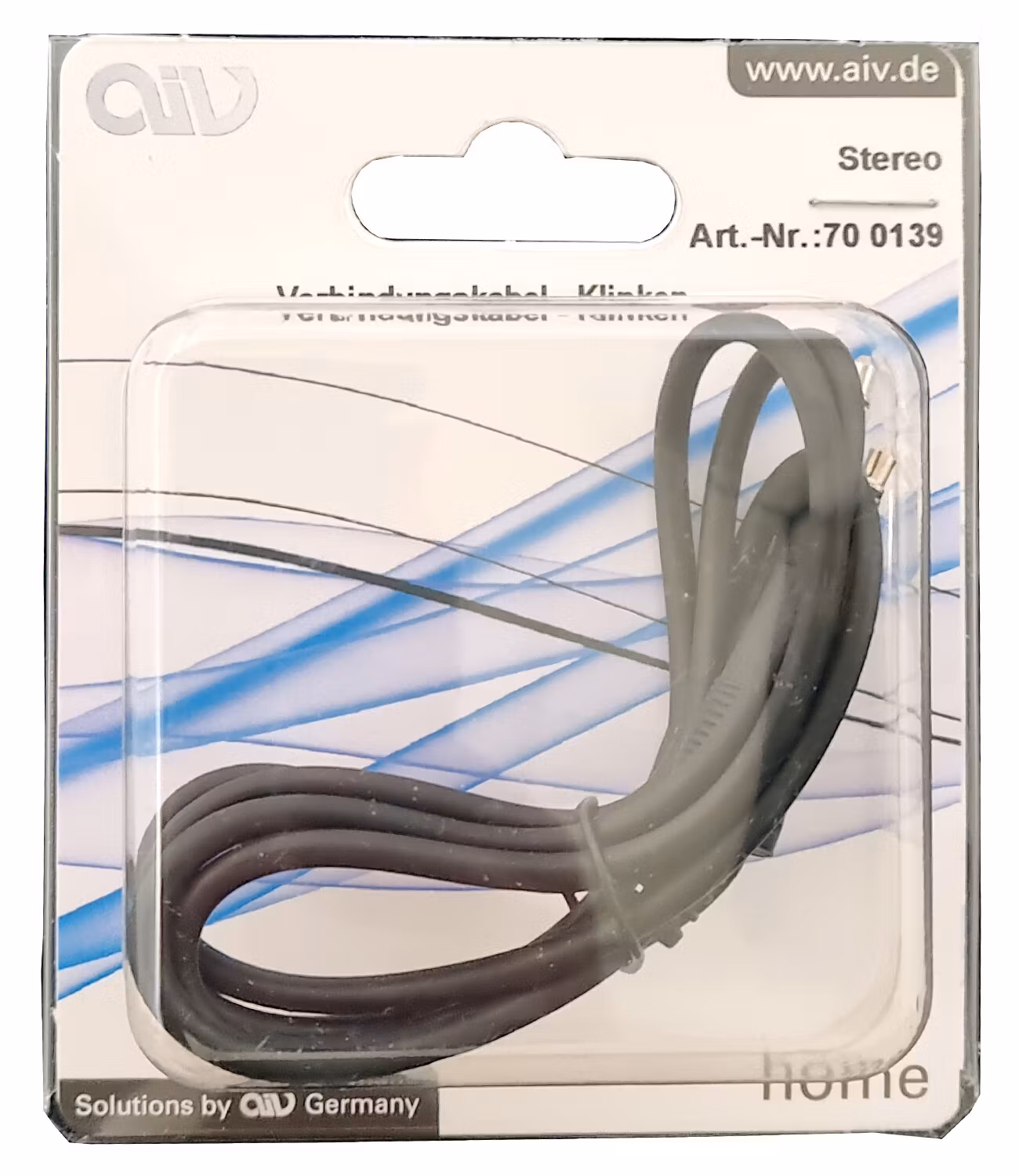 AIV Puhelinkaapeli - 3.50 mm- Stereo - 0.80 m - musta