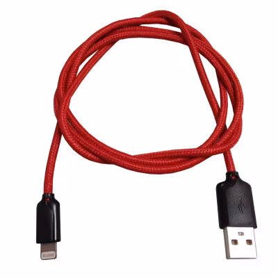 USB till Lightning kabel rödsvart