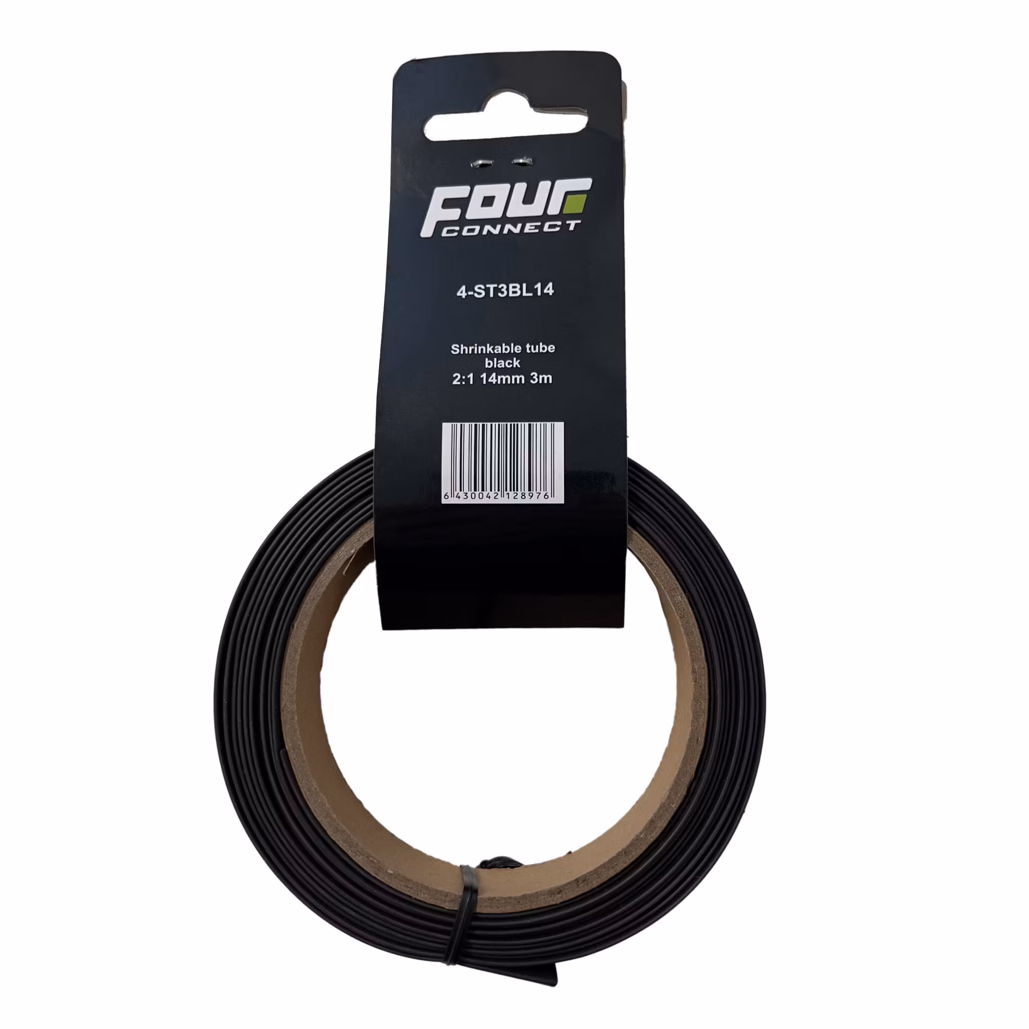 FOUR Connect 4-ST3BL14 shrink tube,  2:1 musta 14 mm 3m