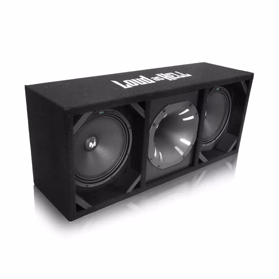 2x8" Fight 80 midbass Pro låda med Terror Horn (Svart)