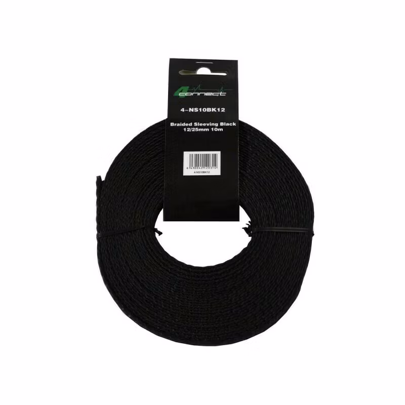 FOUR Connect 4-NS10BK12 fabric/nylonsock Black 12/25mm 10m