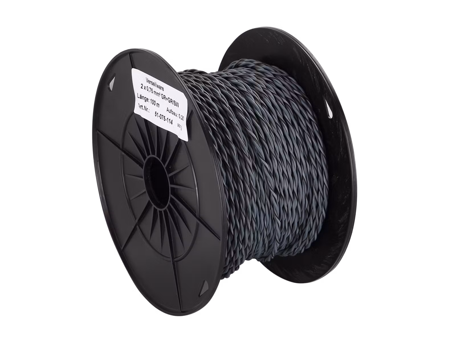 ACV Speaker cable twisted 2x0.75mm² grey/grey-black 100m
