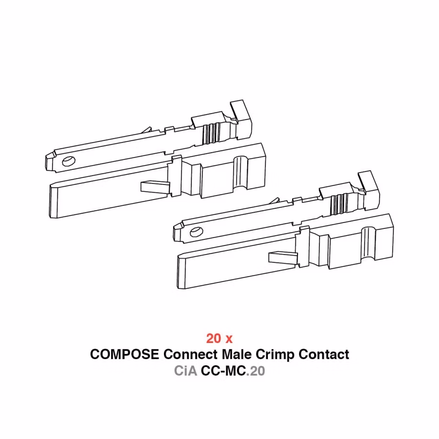 Helix CiA CC-MC.20 Male crimp contact kit for COMPOSE Connect Male Housings