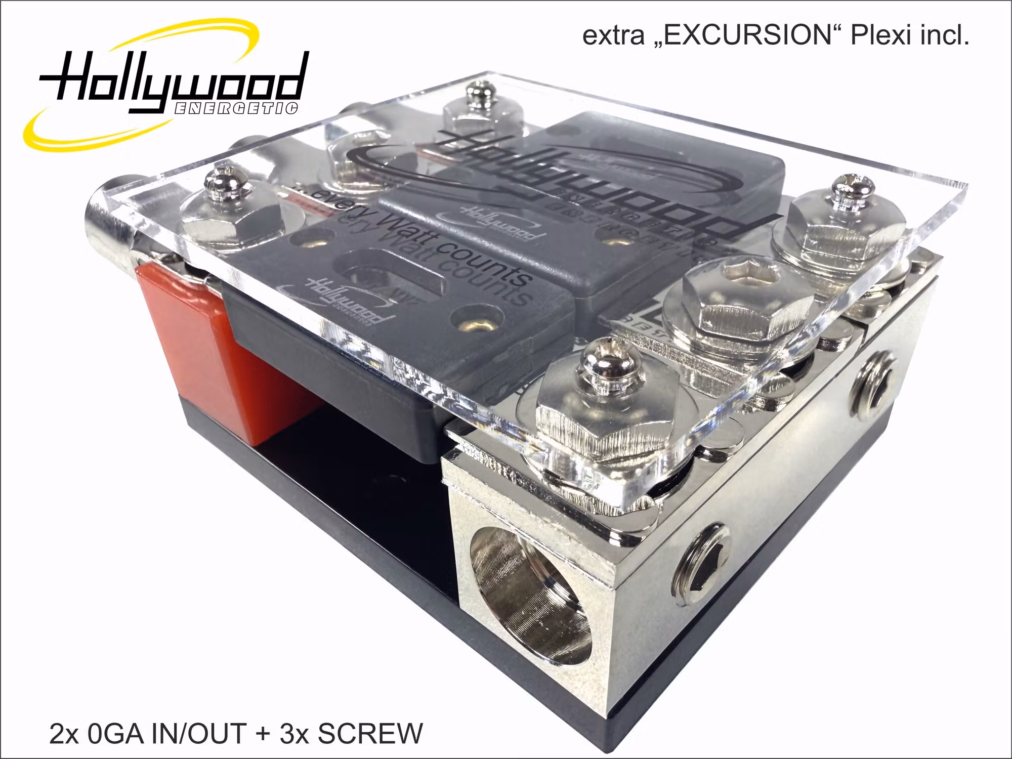 Hollywood ANH3 - PLATINIUM PLATED HIGH POWER TRIPPLE ANL FUSEHOLDER