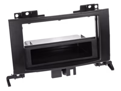2-ISO facia plate with pocket Mercedes/VW black