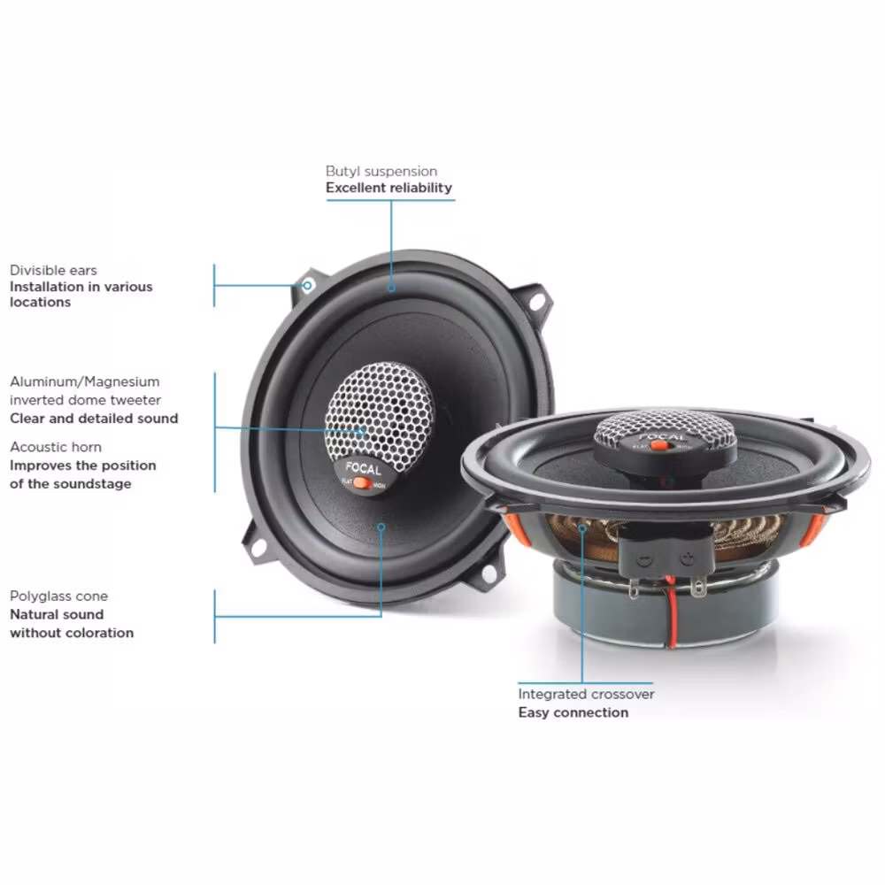 ICU130 Focal Universal | 2-Way Coaxial Car Speakers | 5" 130mm Woofer | Max 120w
