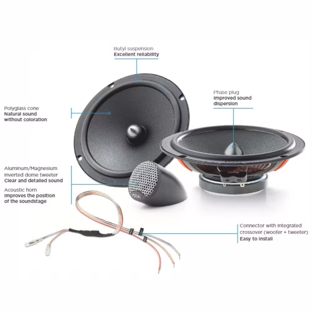 ISU165 Focal Universal | 2-Way Component Car Speakers | 6.5" 165mm Woofer | Max 140w