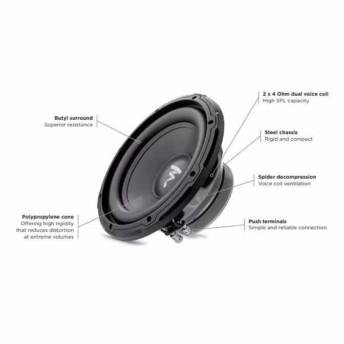 SUB10DUAL FOCAL Car Subwoofer Speaker | Dual Voice Coil | 10" 250w RMS / Max 500w