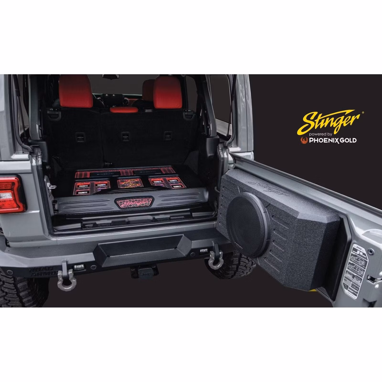 Phoenix Gold Tailgate 12-Inch Subwoofer Enclosure Speaker | 2007-2022 Jeep Wrangler 2-Door and 4-Door JK/JL Models