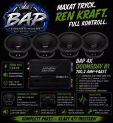 BAP 4x Doomsday 81 + Atom 700.2 Amp-paket