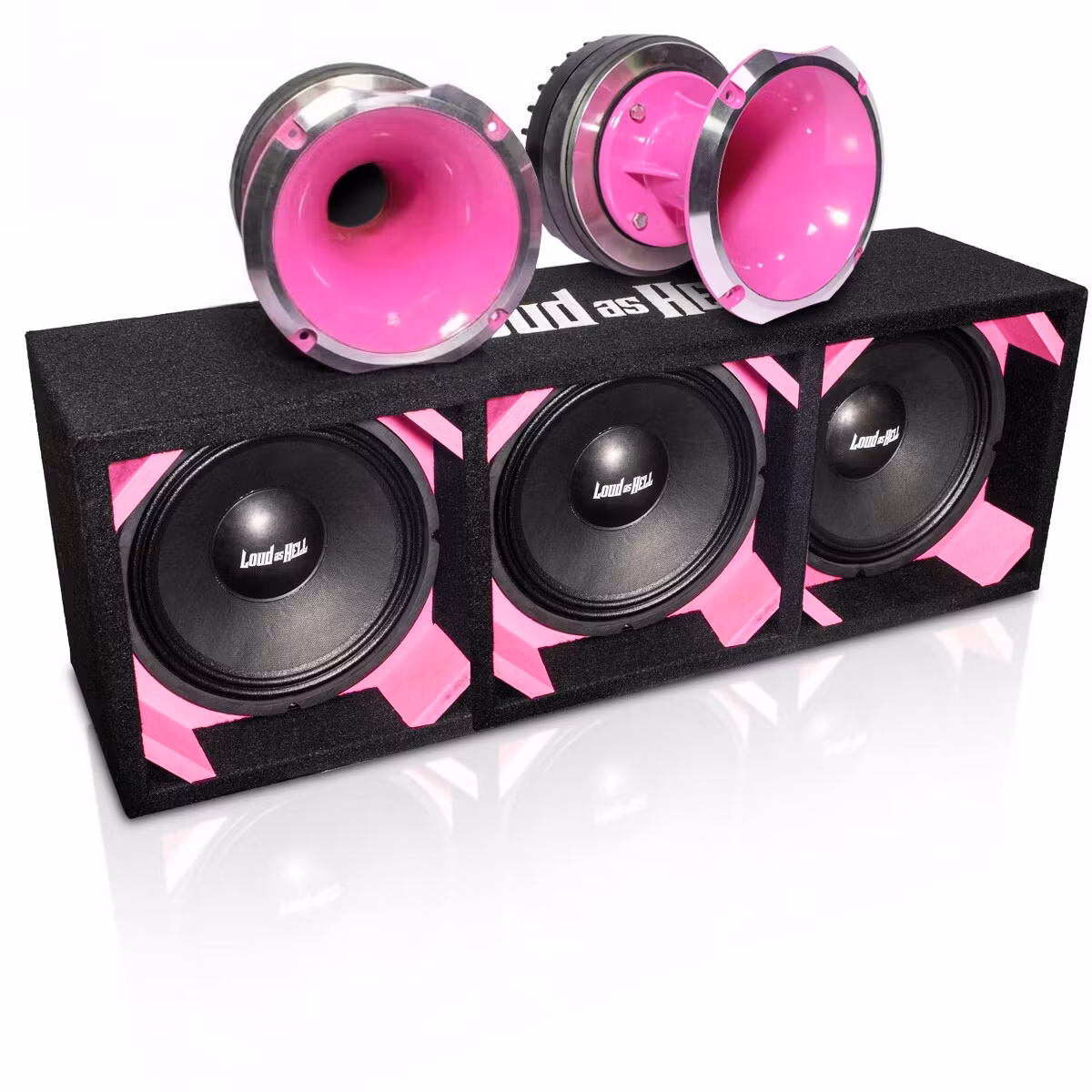 3x10" Rosa Chaos Kick låda med Terror Horn
