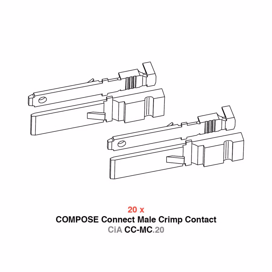 Helix CiA CC-MC.20 Male crimp contact kit for COMPOSE Connect Male Housings