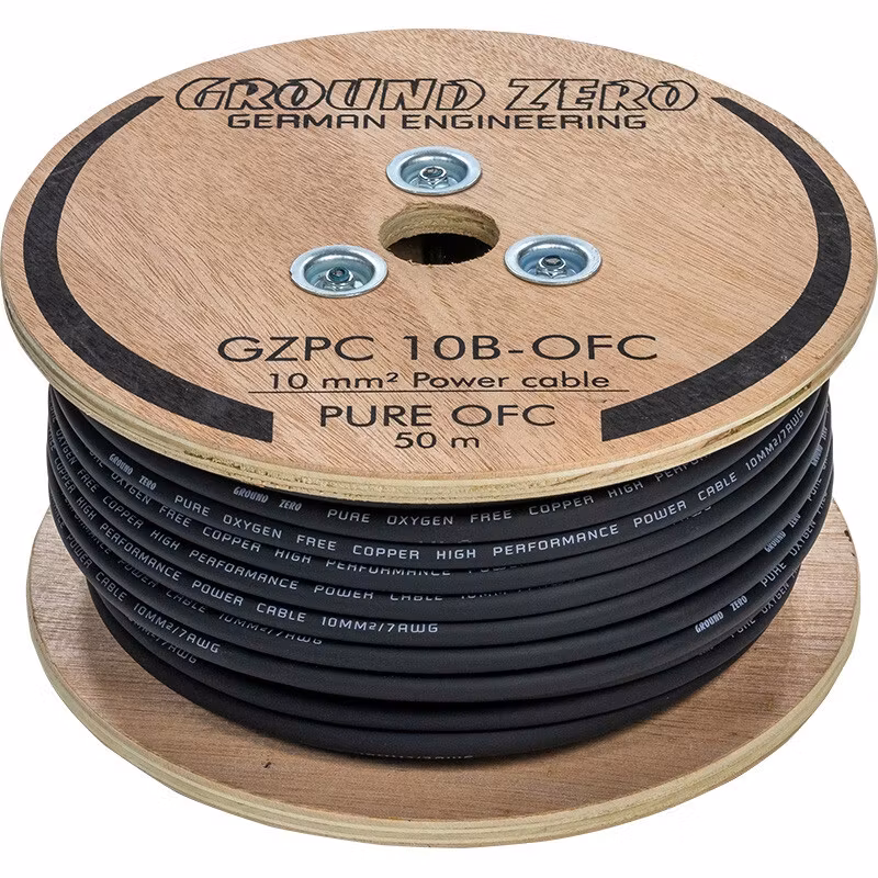 Ground Zero OFC virtakaapeli 10mm2 50m musta