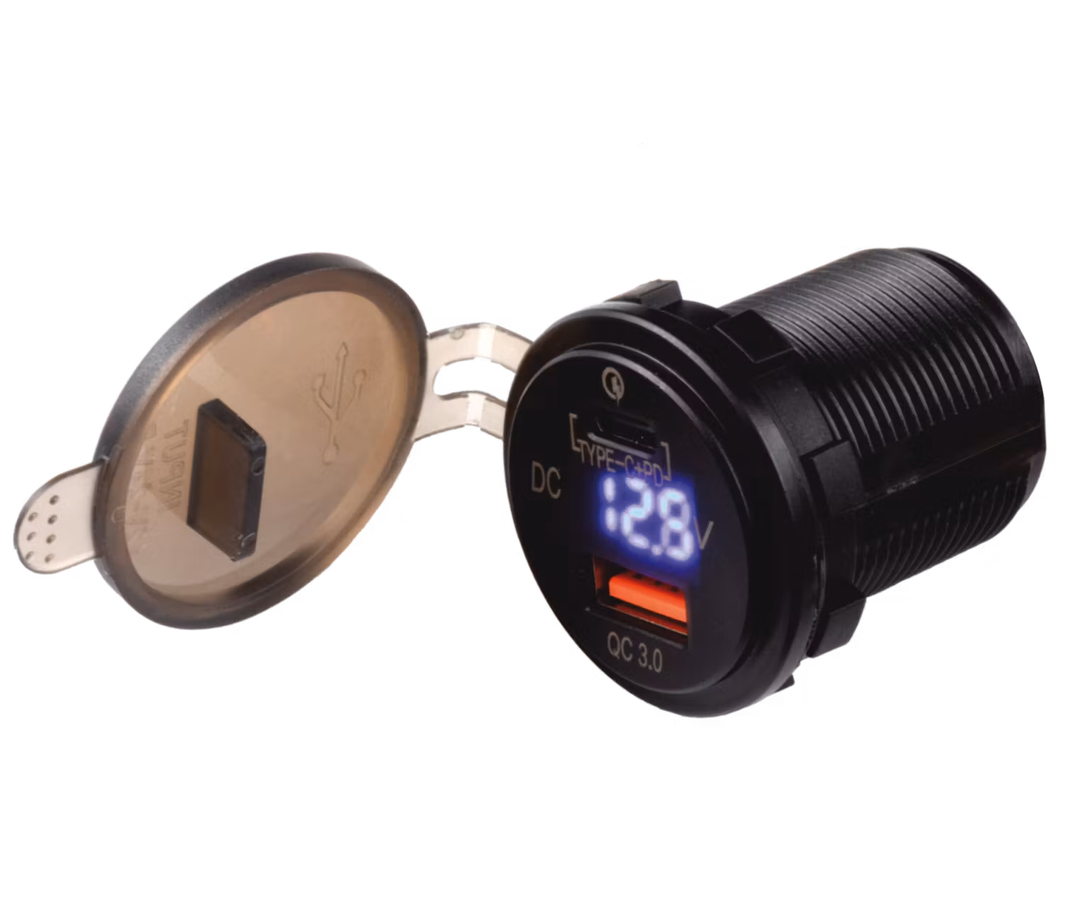 FOUR Connect 4-600162 waterprof USB-charger with voltage display
