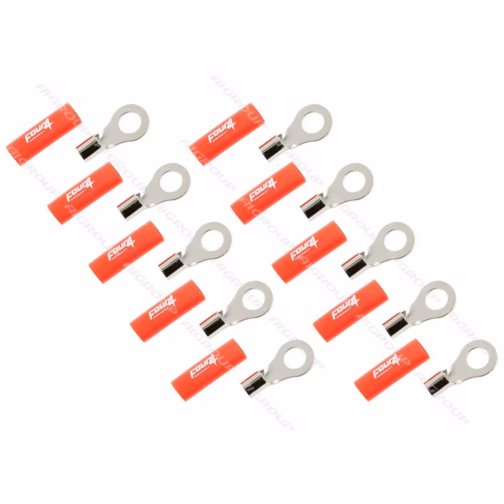 FOUR Connect 4-690941 M8 ring terminal 10mm², 10x red