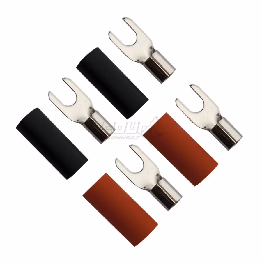FOUR Connect 4-690815 M4 fork connector 6.0mm², 2xRed and 2xBlack