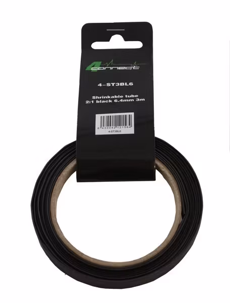 FOUR Connect 4-ST3BL6 shrink tube,  2:1 Black 6.4mm 3m