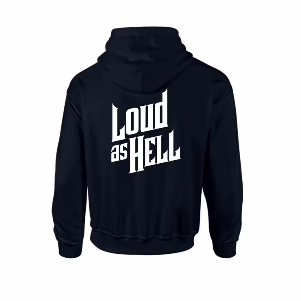 LOUD AS HELL huvtröja – XXL – Svart