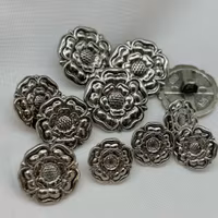 Trondheimsrosa knapp - ´sølv´ - 19mm