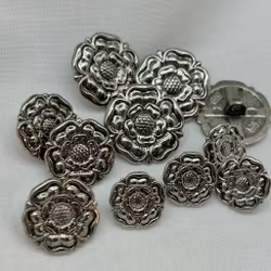 Trondheimsrosa knapp - ´sølv´ - 19mm