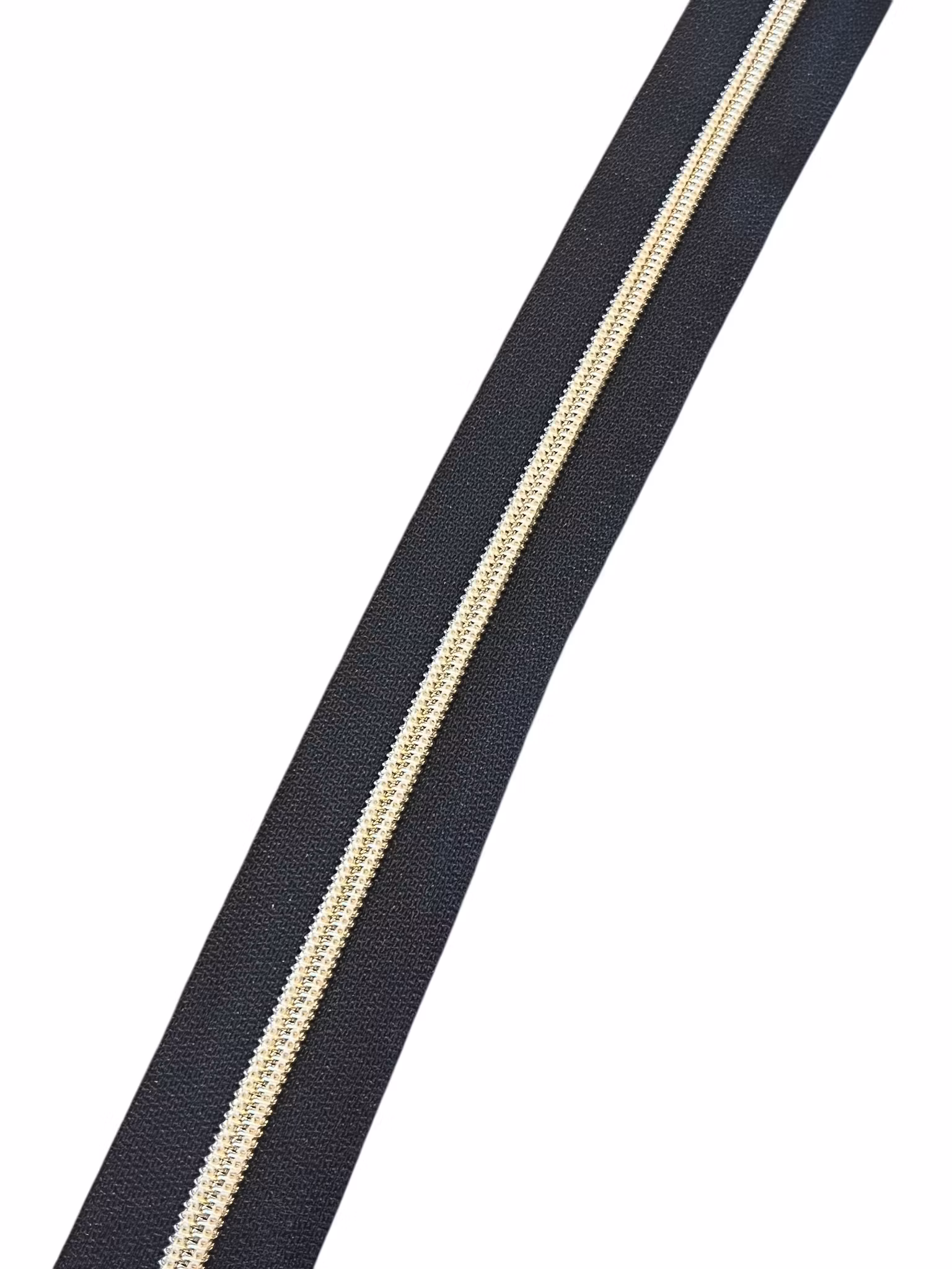 Glidelås Gull  Svart  -  4mm - 1 m