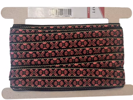 Ullbånd  - Rosa/Svart 22 mm