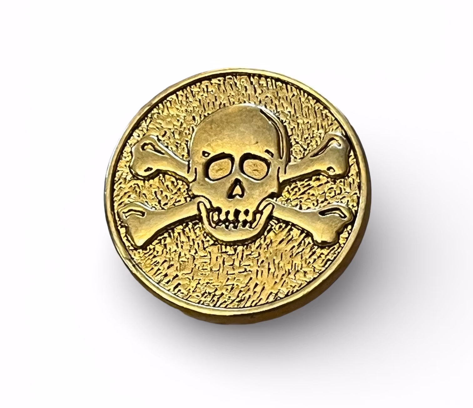 Metall knapp - Hodeskalle Gull - 25 mm