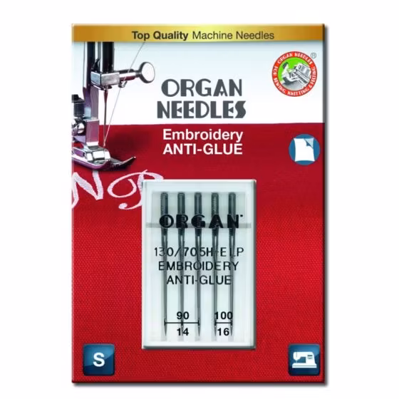 Organ Needle -  Broderi Anti Glue 90-100 /5-pack