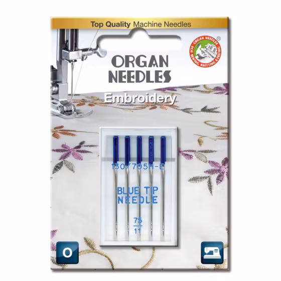 Organ Needle - Broderi (Blue Tip) 75, 5-pack