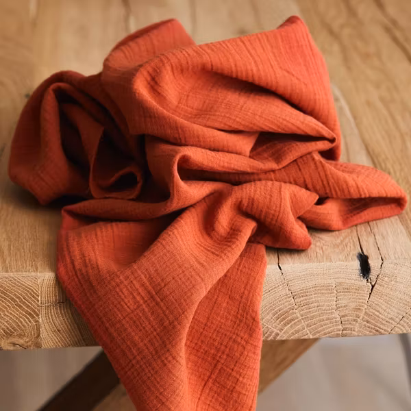 Organic Crinkle Double Gauze - Sienna