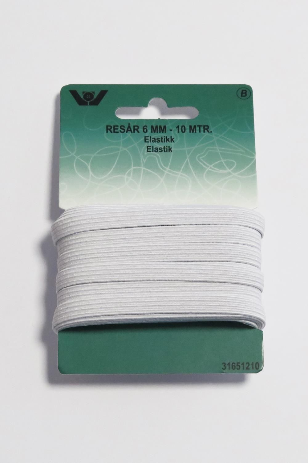 Standardstrikk 6mm / 10m – hvit