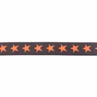 Elastikk - Stjerner - Dark Grey - 20 mm